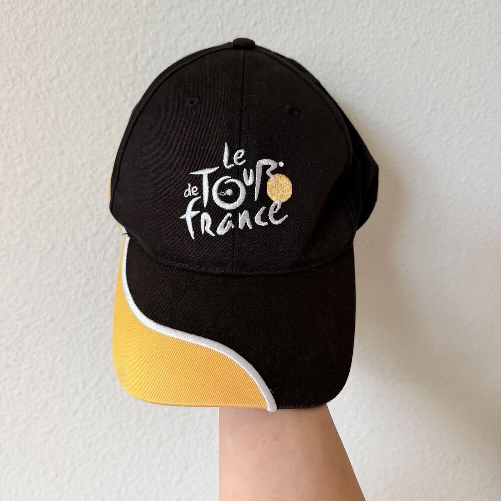Le Tour de France Hat Cap Strapback Black Cotton Authentic Athletic Cycling Mens